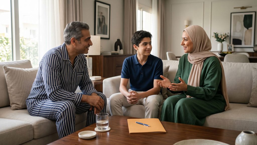 الأسرة الداعمة فى نقاش حول تحديد المسارات المهنية